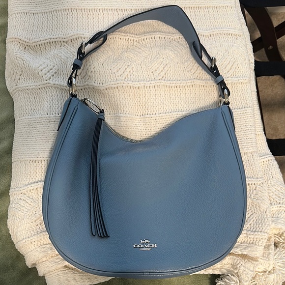Coach Sky Blue Leather Hobo Bag - Picture 4 of 8